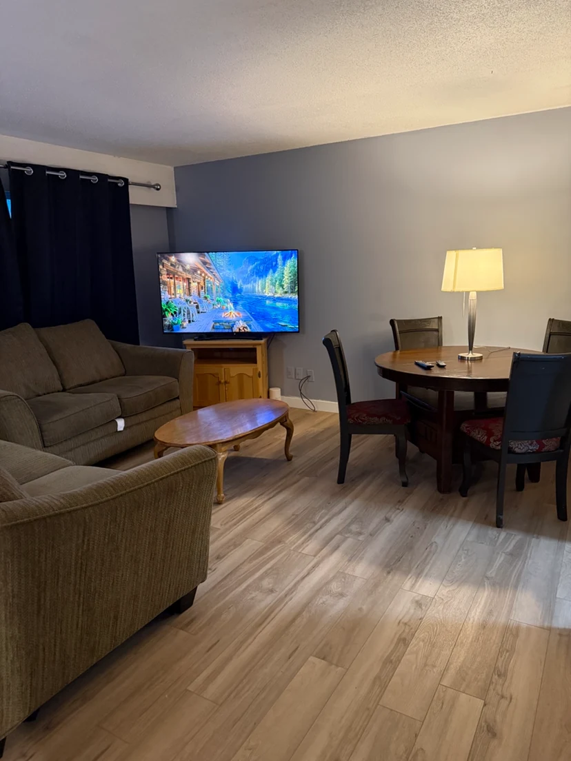 Furnished living and dining room